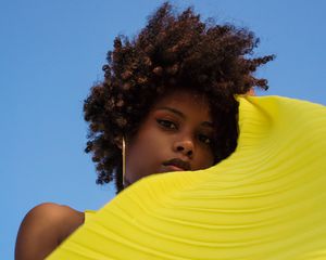 woman with curly hair