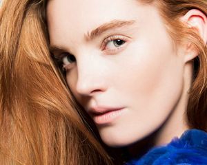Woman with red, voluminous hair