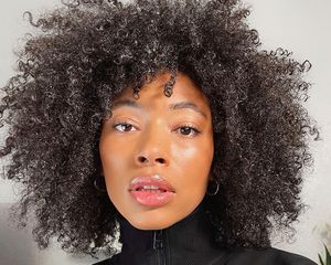 woman with curly hair