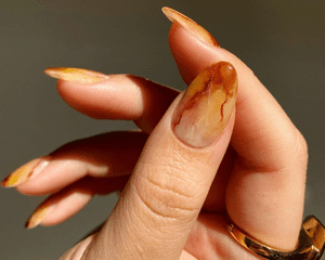 citrine geode manicure