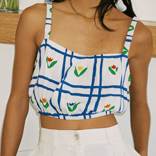 Lisa Says Gah Marzia Tube Top with tulip pattern